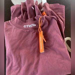 Heron Preston Turtleneck XL Burgundy NWT